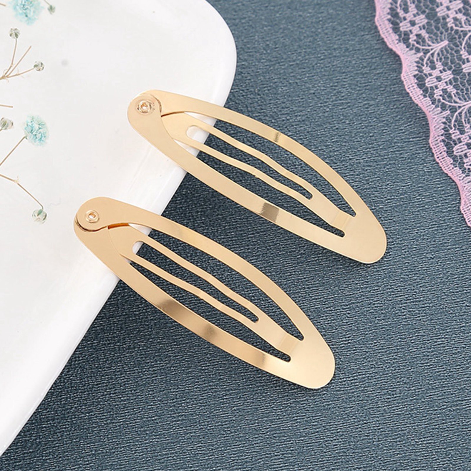 10 PCS Non-Slip Hair Clips – 3.1″ Large Oval Shape Metal Snap Barrettes Grips