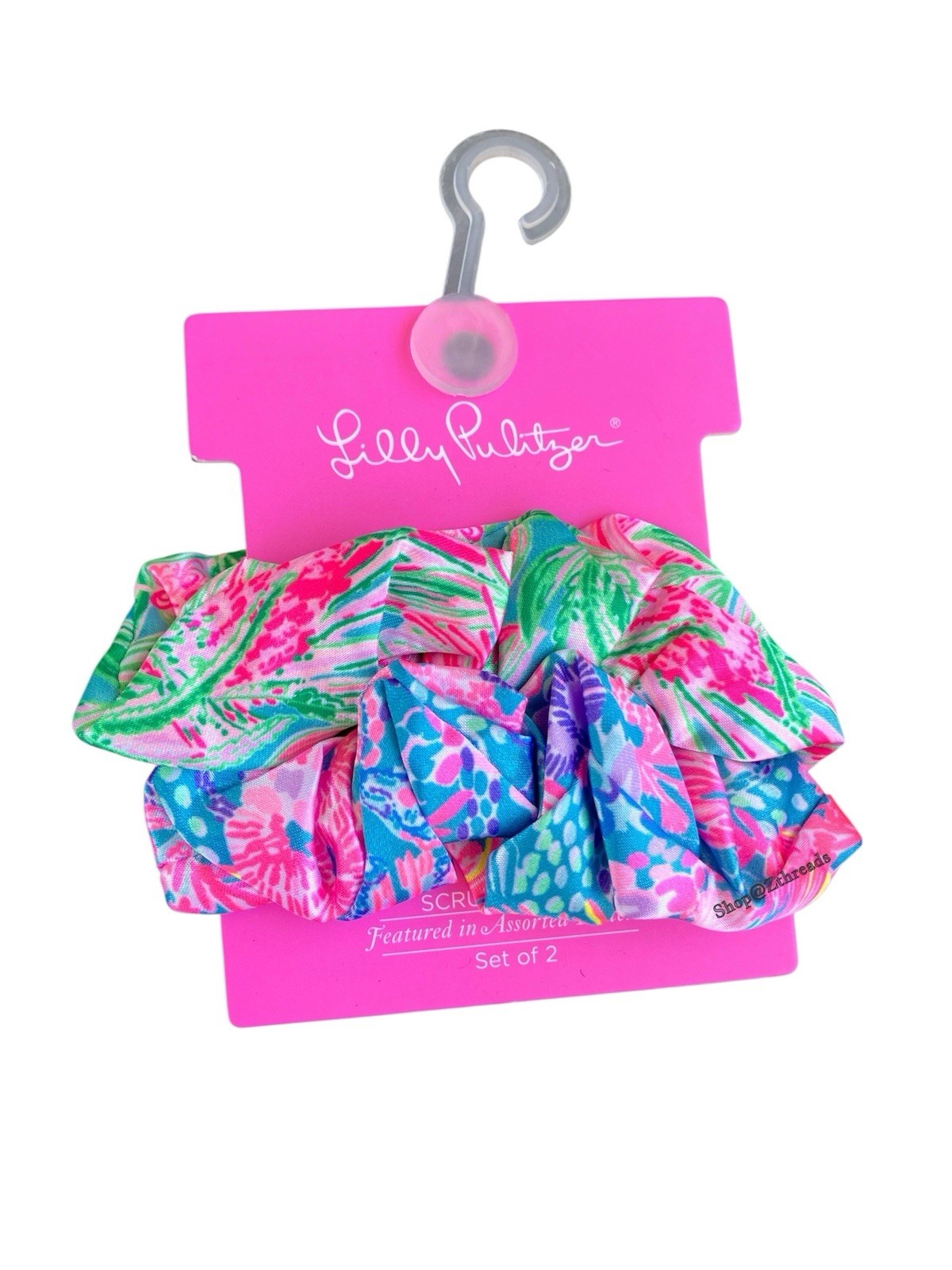 Lilly Pulitzer Suite Views 1” Wide Top Knotted Twill Headband & Scrunchie 2Pack